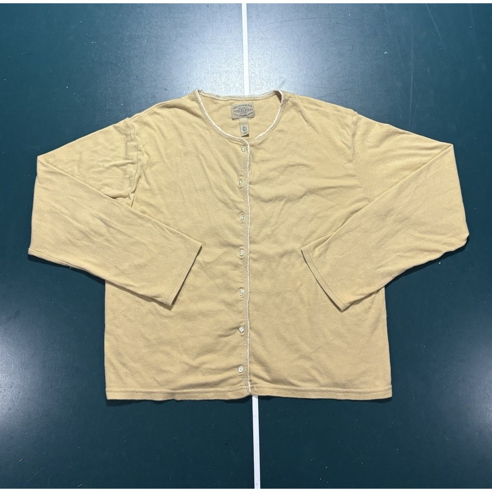 Vintage Y2K Abercrombie Fitch Button Up Cardigan Womens Large Beige Belle Preppy
